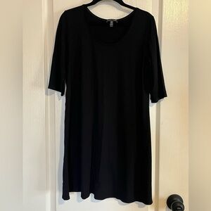 Eileen Fisher swing jersey dress size M black